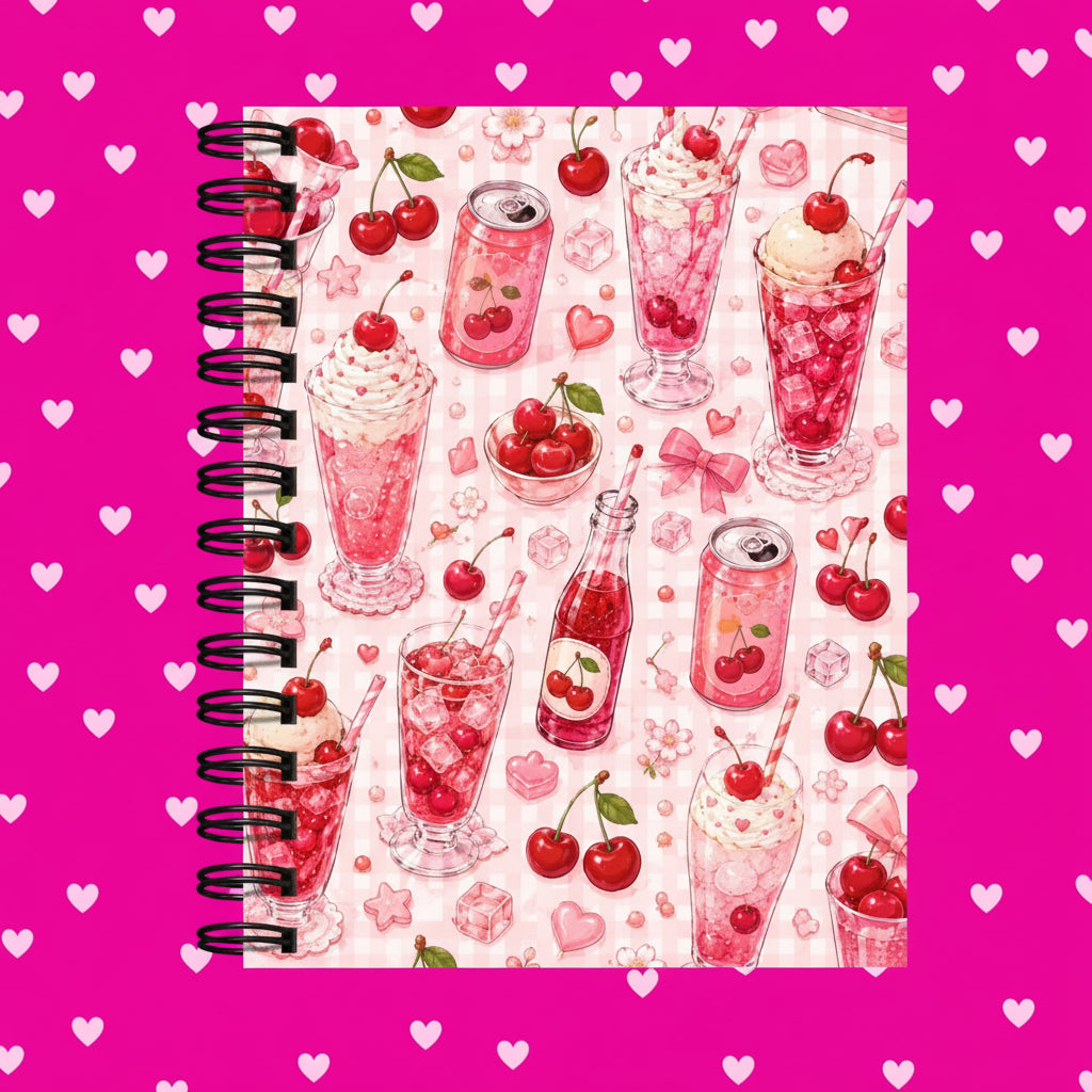Premium Journaling Notebook - 100 Sheets - Cherry Soda / Dot