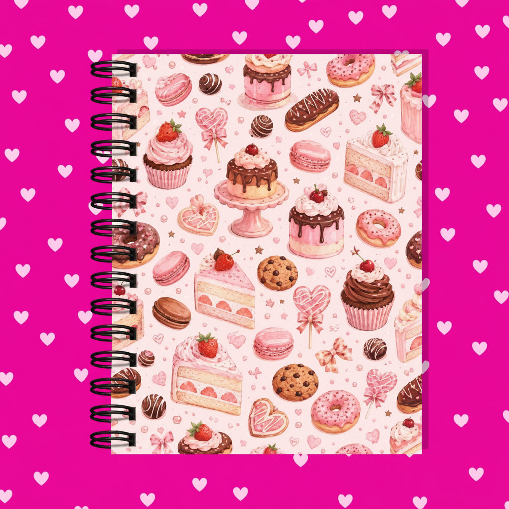 Premium Journaling Notebook - 100 Sheets - Dessert Shop / Dot