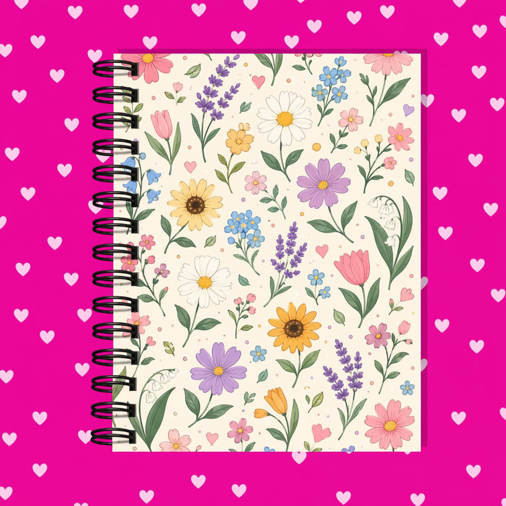 Premium Journaling Notebook - 100 Sheets - Eternal Flower / Dot