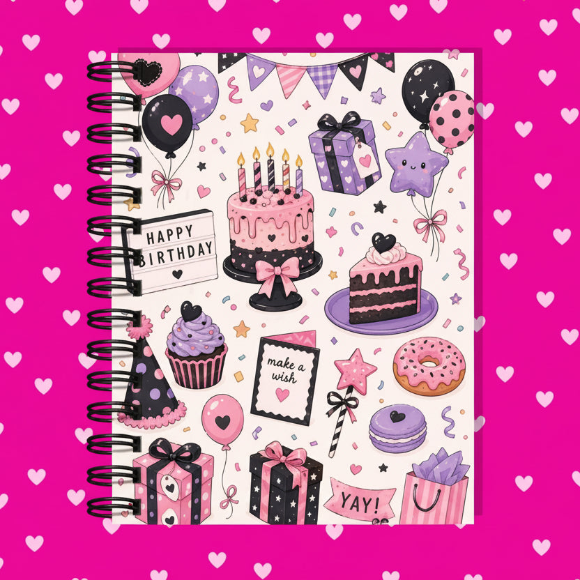 Premium Journaling Notebook - 100 Sheets - Goth Birthday / Dot