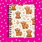 Premium Journaling Notebook - 100 Sheets - Highland Cow / Dot