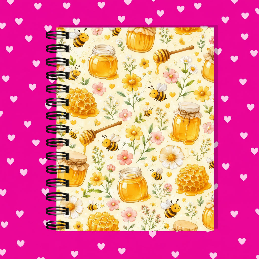 Premium Journaling Notebook - 100 Sheets - Honey Bees / Dot