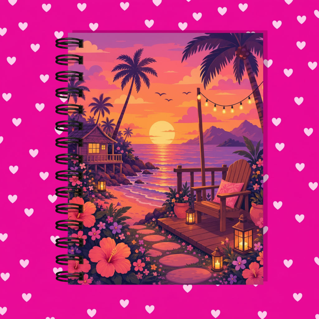 Premium Journaling Notebook - 100 Sheets - Island Retreat / Dot