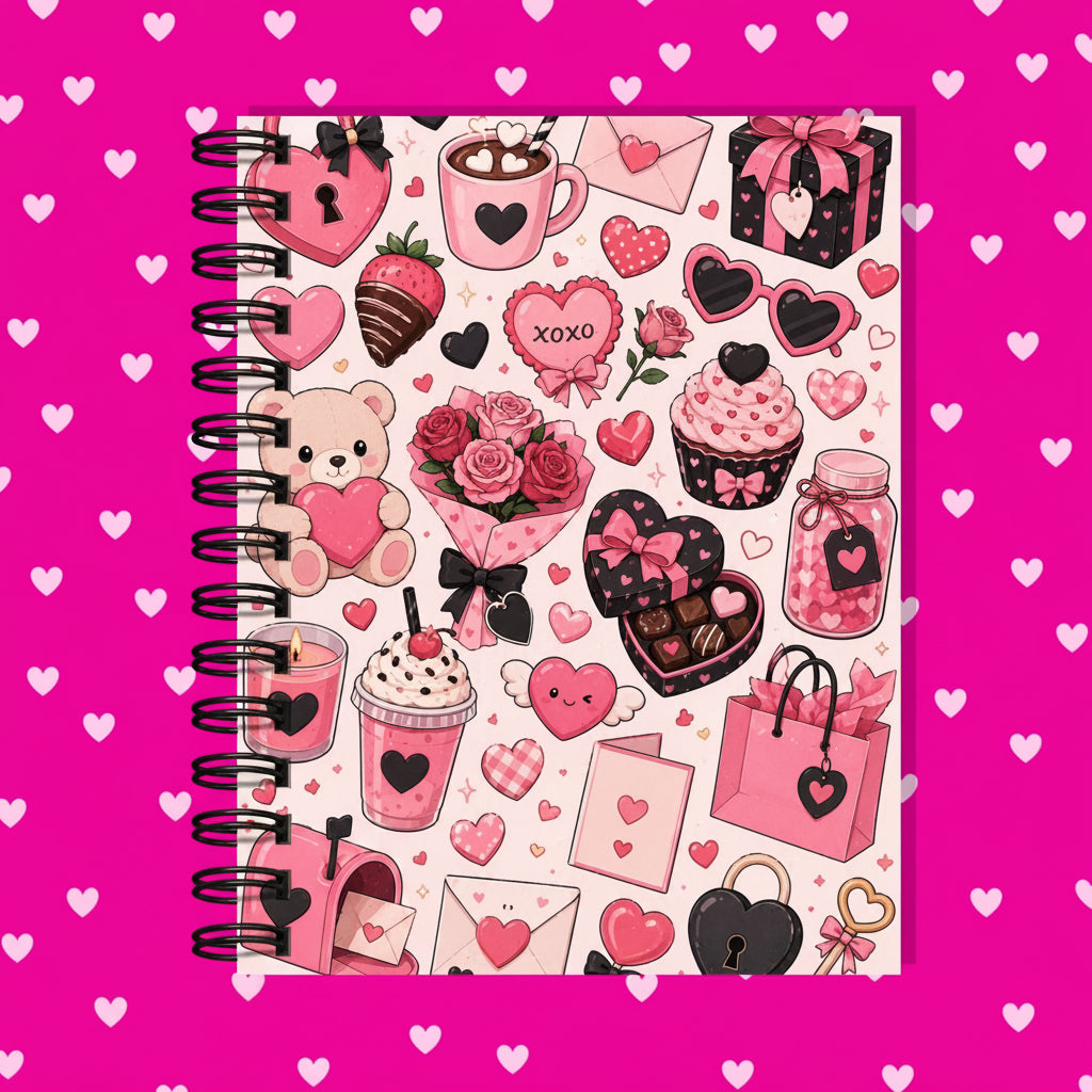 Premium Journaling Notebook - 100 Sheets - Lovely Valentine / Dot