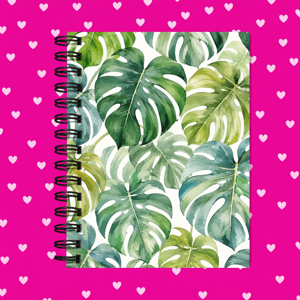 Premium Journaling Notebook - 100 Sheets - Monstera / Dot