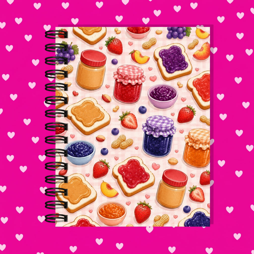 Premium Journaling Notebook - 100 Sheets - Peanut Butter and Jelly / Dot