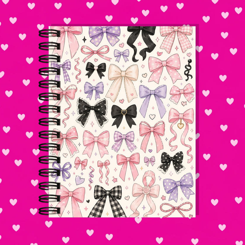 Premium Journaling Notebook - 100 Sheets - Precious Bows / Dot