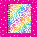 Premium Journaling Notebook - 100 Sheets - Rainbow Leopard / Dot