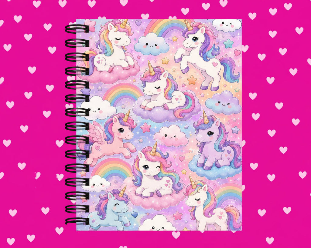 Premium Journaling Notebook - 100 Sheets - Rainbow Unicorn / Dot