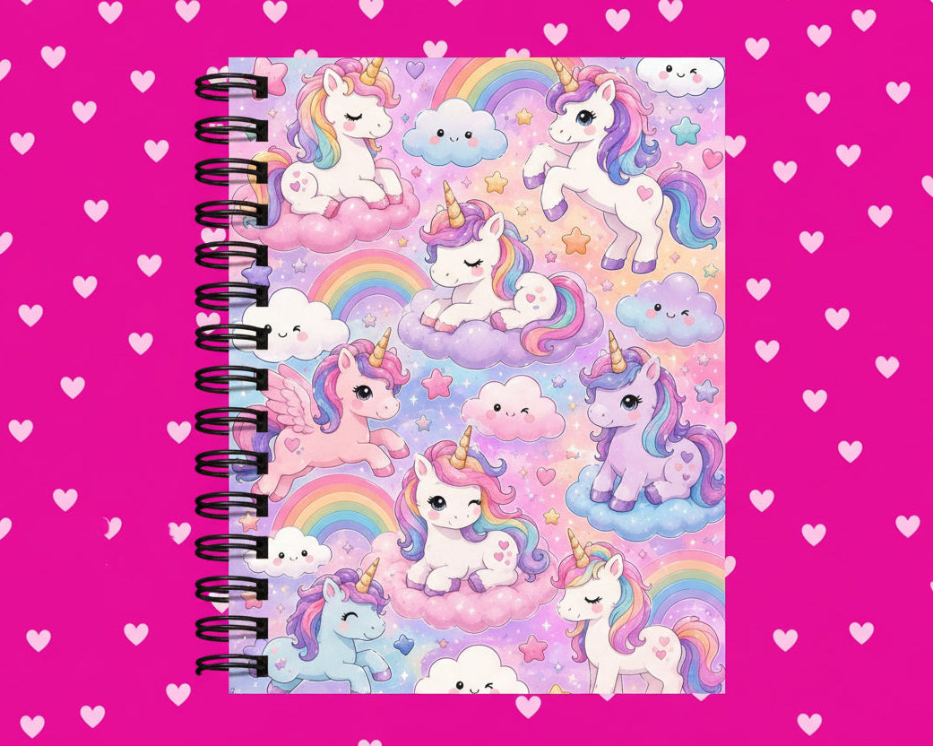 Premium Journaling Notebook - 100 Sheets - Rainbow Unicorn / Dot