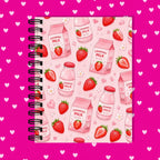 Premium Journaling Notebook - 100 Sheets - Strawberry Milk / Dot