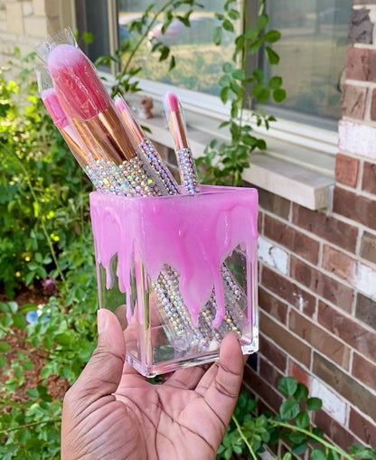 Pink Frosting Drip Makeup Brush Holder