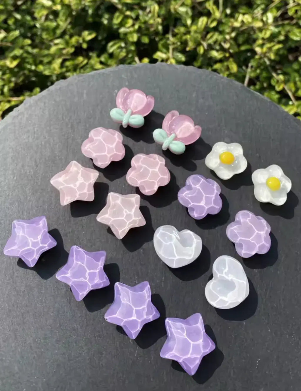 Purple Periwinkle Pearl Clog Charms Set