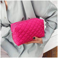 Quilted Puffy Cosmetic Makeup Bag Pouch - Berrylicious
