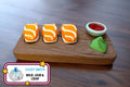 Salmon Sushi Appetizer Clicker Fidget - Clicky Blue