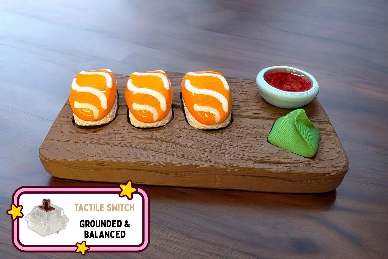 Salmon Sushi Appetizer Clicker Fidget - Tactile Brown