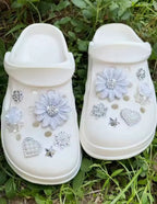 Silver Snowflake Clog Charms Set