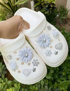 Silver Snowflake Clog Charms Set