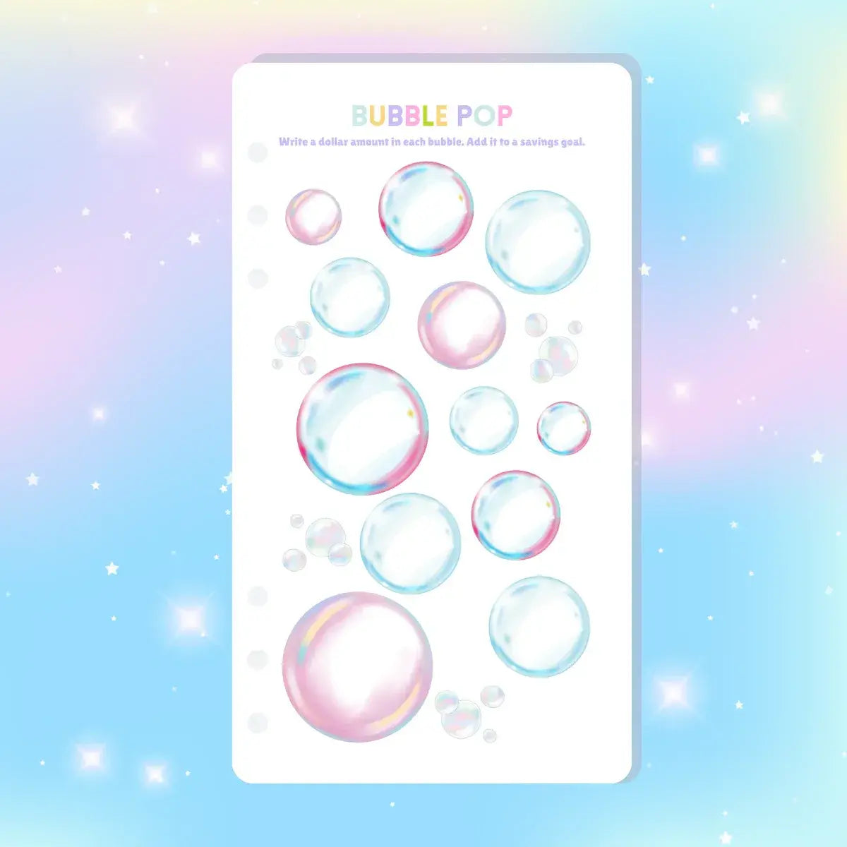Single Page Saving Challenges & Trackers Inserts - A6 - Bubble Pop