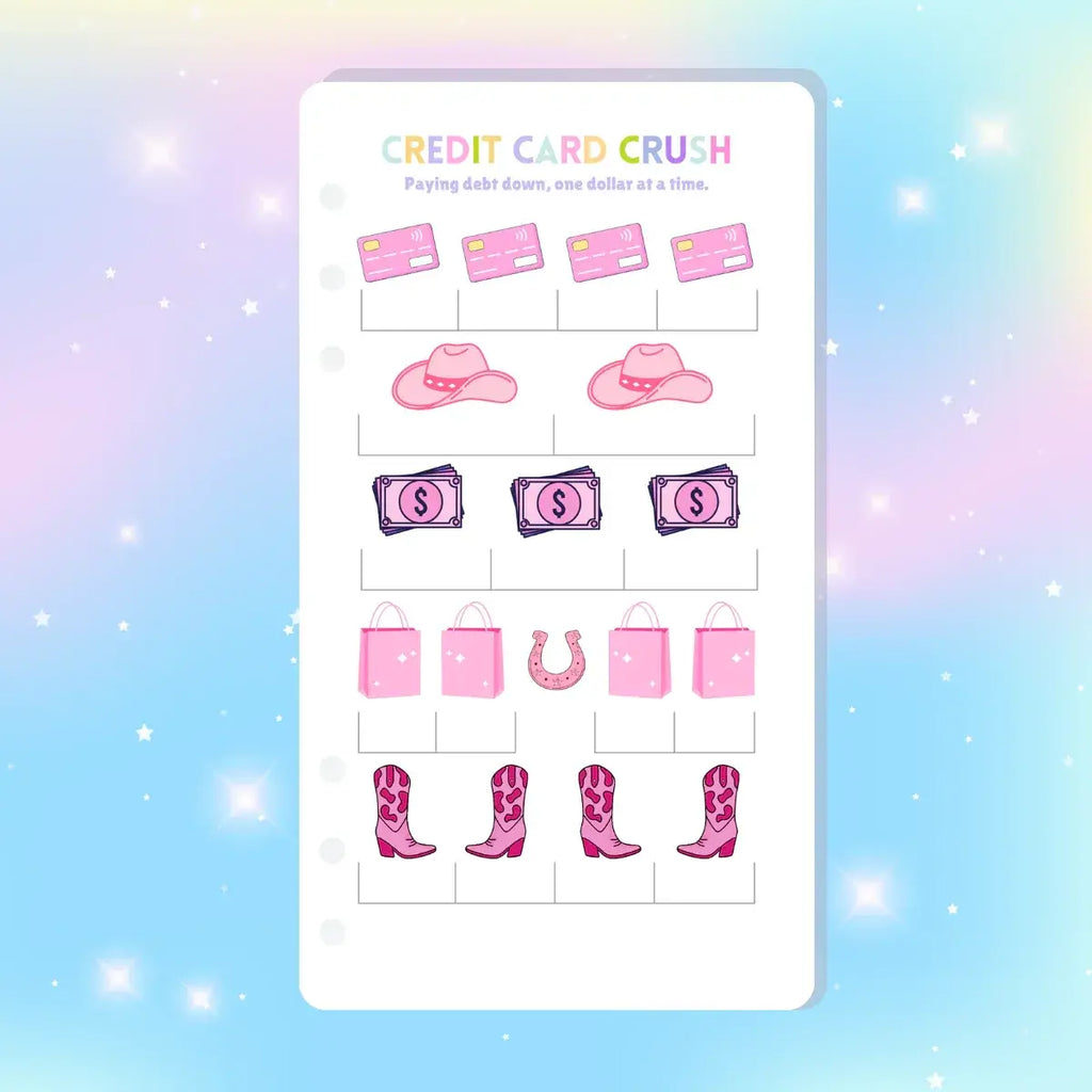 Single Page Saving Challenges & Trackers Inserts - A6 - Credit Card Crush