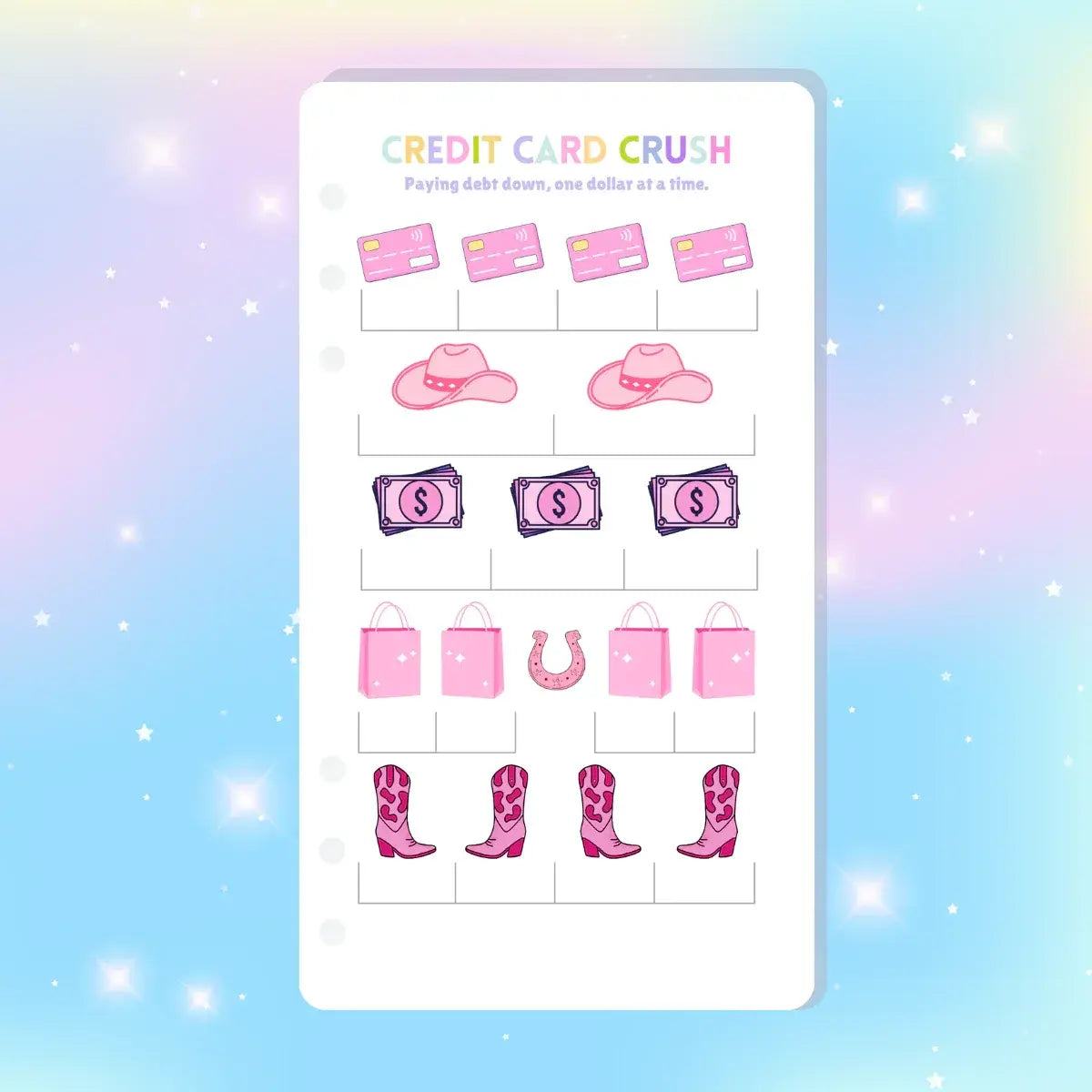 Single Page Saving Challenges & Trackers Inserts - A6 - Credit Card Crush