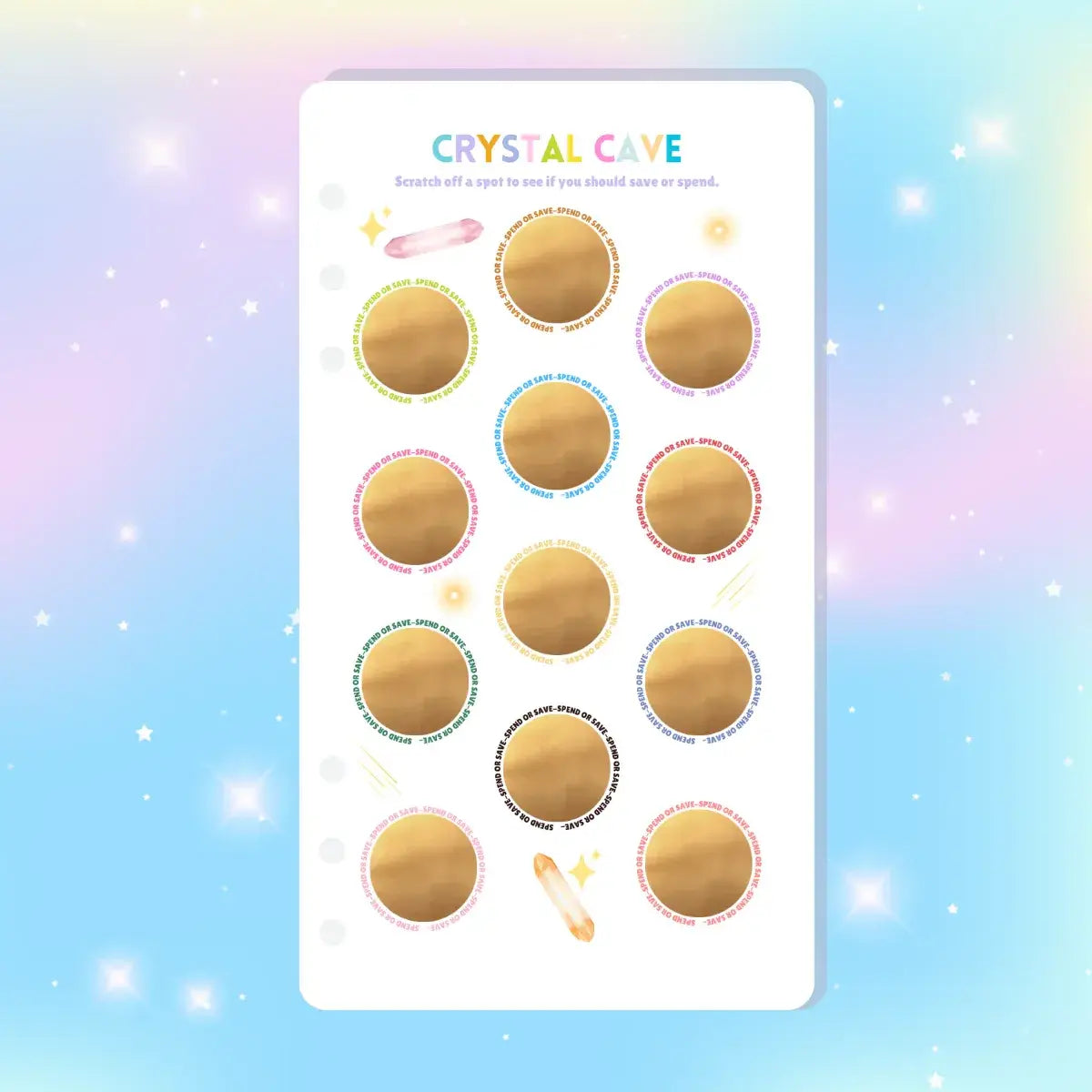 Single Page Saving Challenges & Trackers Inserts - A6 - Crystal Cave