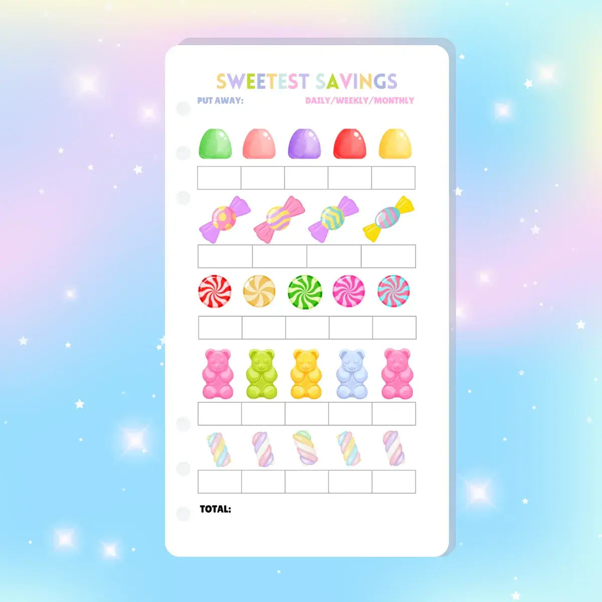 Single Page Saving Challenges & Trackers Inserts - A6 - Sweetest Savings
