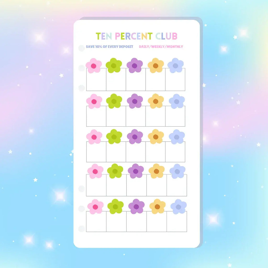 Single Page Saving Challenges & Trackers Inserts - A6 - Ten Percent Club