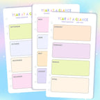 Single Page Saving Challenges & Trackers Inserts - A6 - Year at a Glance 3pcs