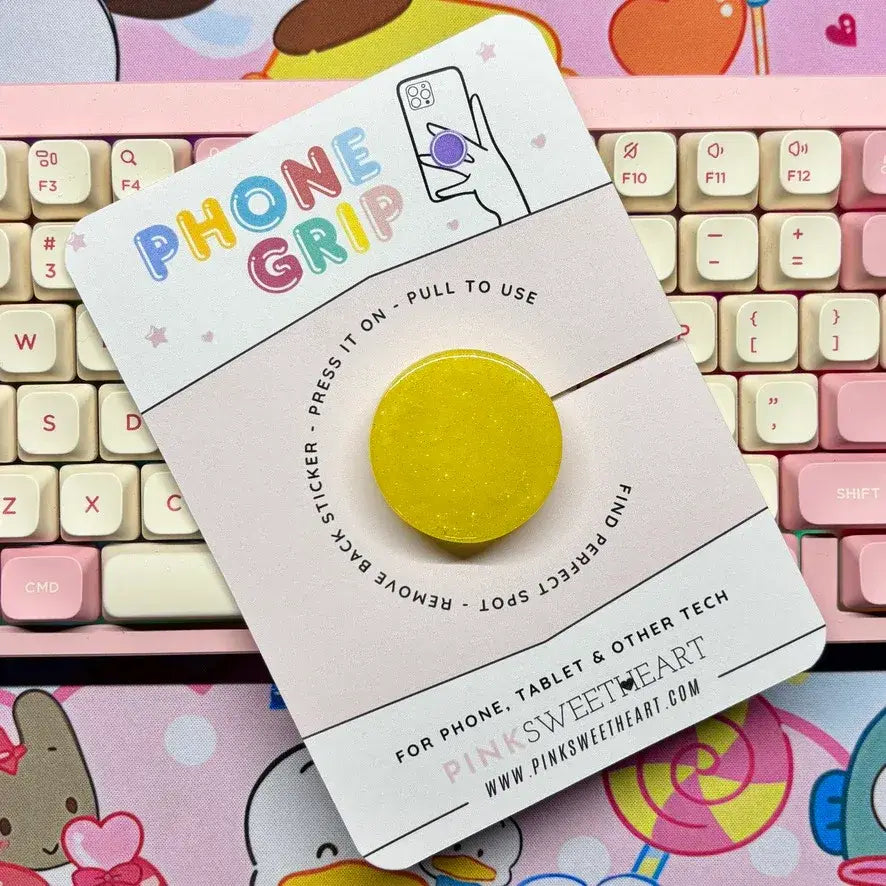 Sparkling Glitter Phone Grip - Lemon