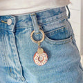 Sprinkle Donut AirTag Case Keychain - White Cream