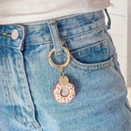 Sprinkle Donut AirTag Case Keychain - White Cream