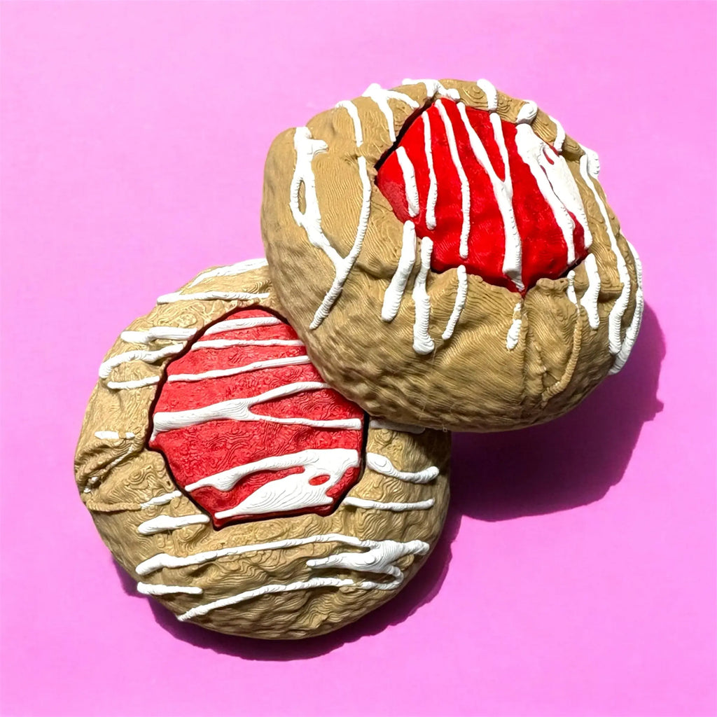 Strawberry Thumbprint Cookie Clicker Fidget Keychain