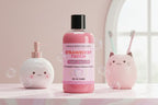 Pink bottle of 'Pinksweetheart Strawberry Patch' body wash on a white background