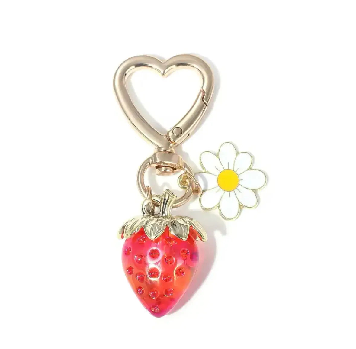 Sweet Red Strawberry Keychain Charm