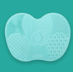 Textured Mini Cosmetic Brush Cleaning Mat 1pc - Blue
