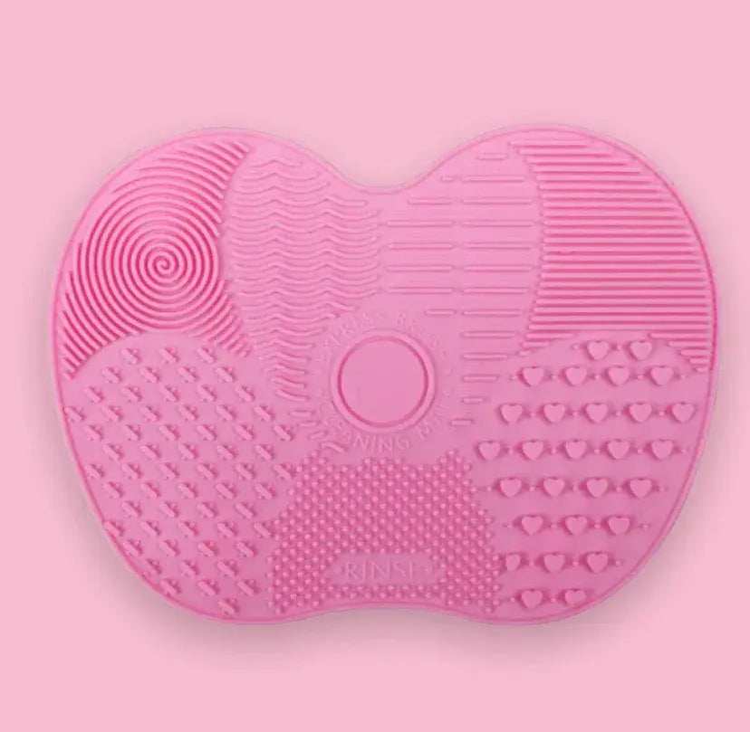 Textured Mini Cosmetic Brush Cleaning Mat 1pc - Pink