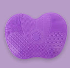 Textured Mini Cosmetic Brush Cleaning Mat 1pc - Purple