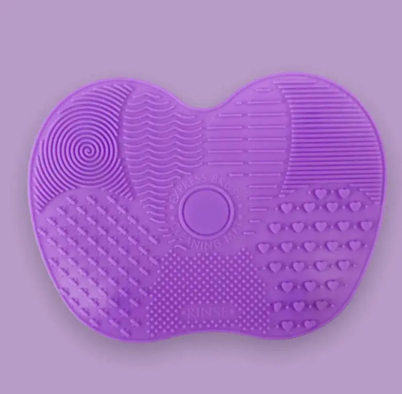 Textured Mini Cosmetic Brush Cleaning Mat 1pc - Purple