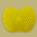 Textured Mini Cosmetic Brush Cleaning Mat 1pc - Yellow