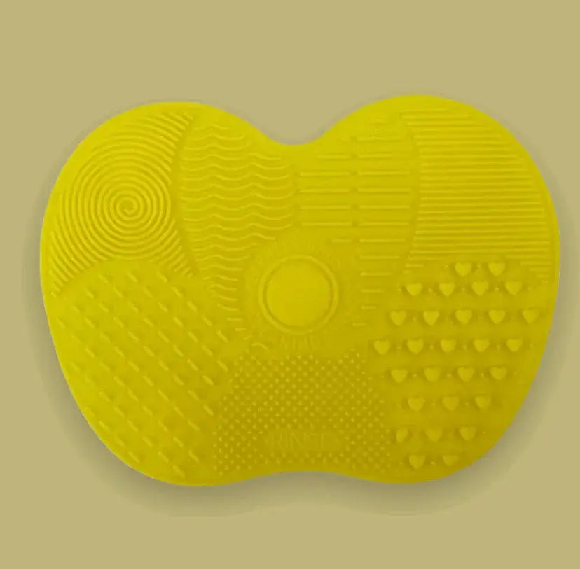 Textured Mini Cosmetic Brush Cleaning Mat 1pc - Yellow