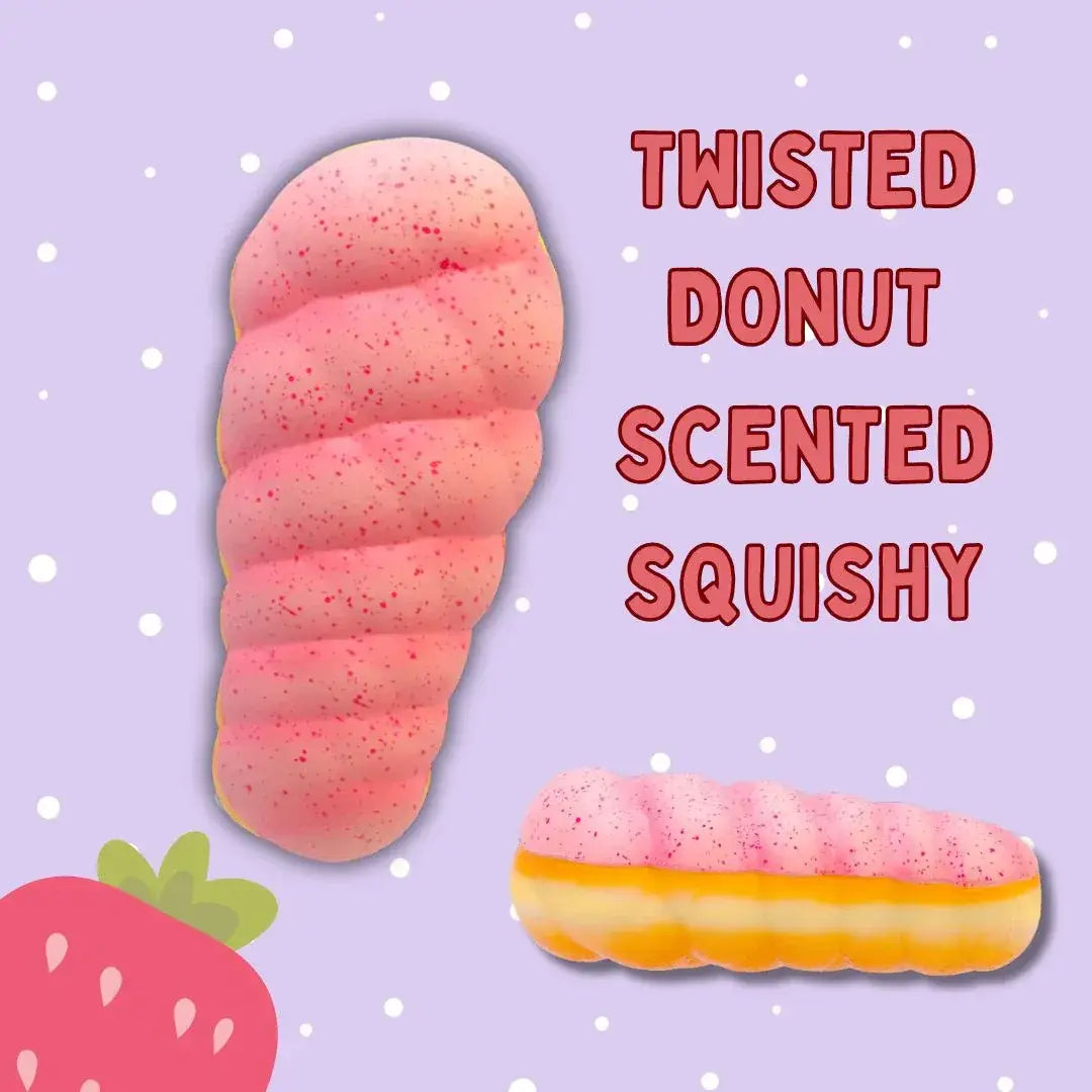 Twisted Donut Scented Squishy - Strawberry (strawberry scent)