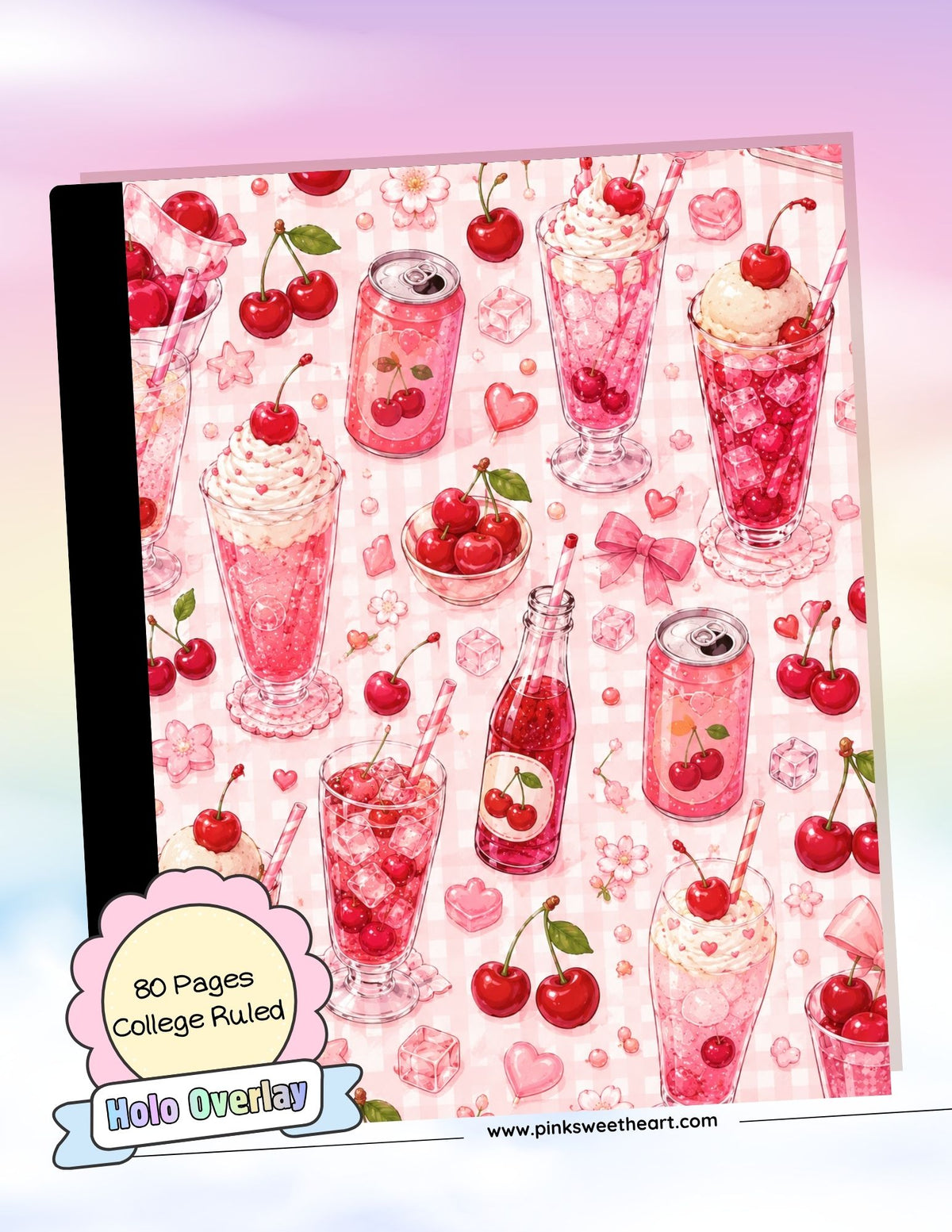 Wrapped Composition Notebook - Cherry Soda