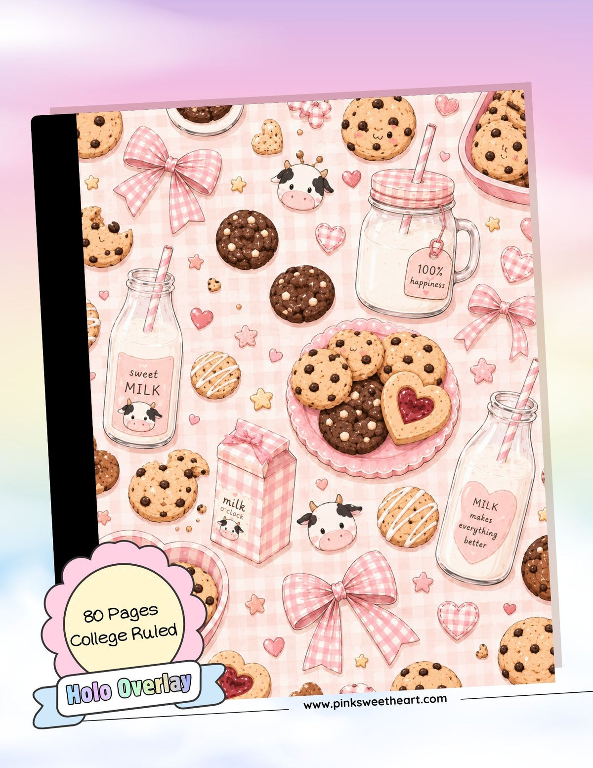 Wrapped Composition Notebook - Cookies and Milk