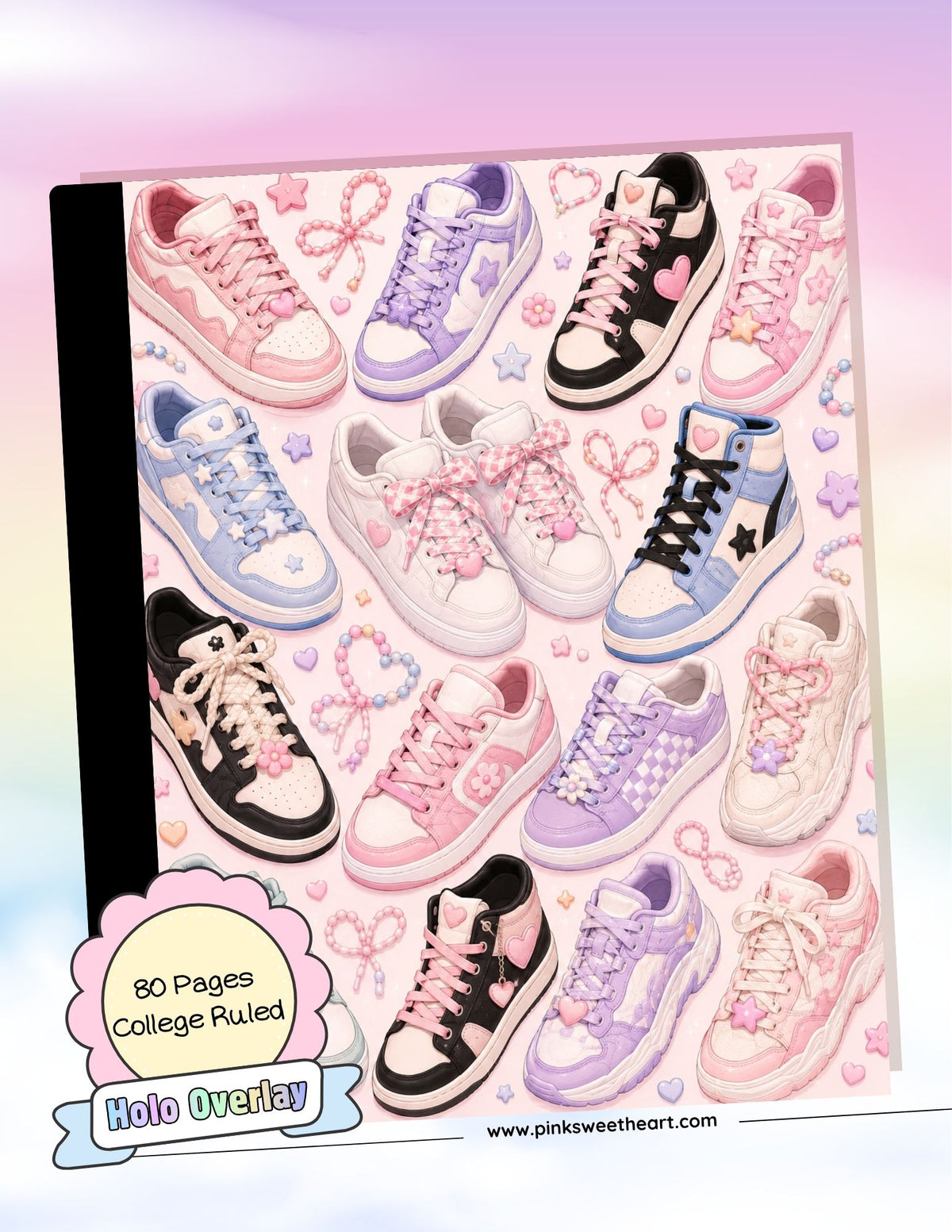 Wrapped Composition Notebook - Cute Sneakers