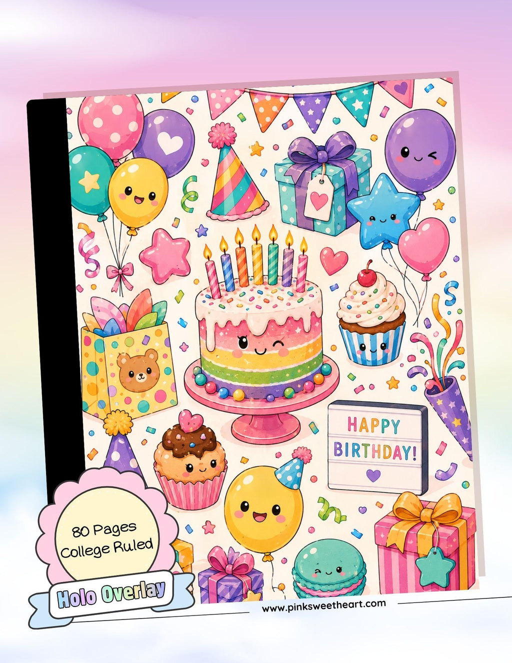 Wrapped Composition Notebook - Series 3 - Bright Birthday