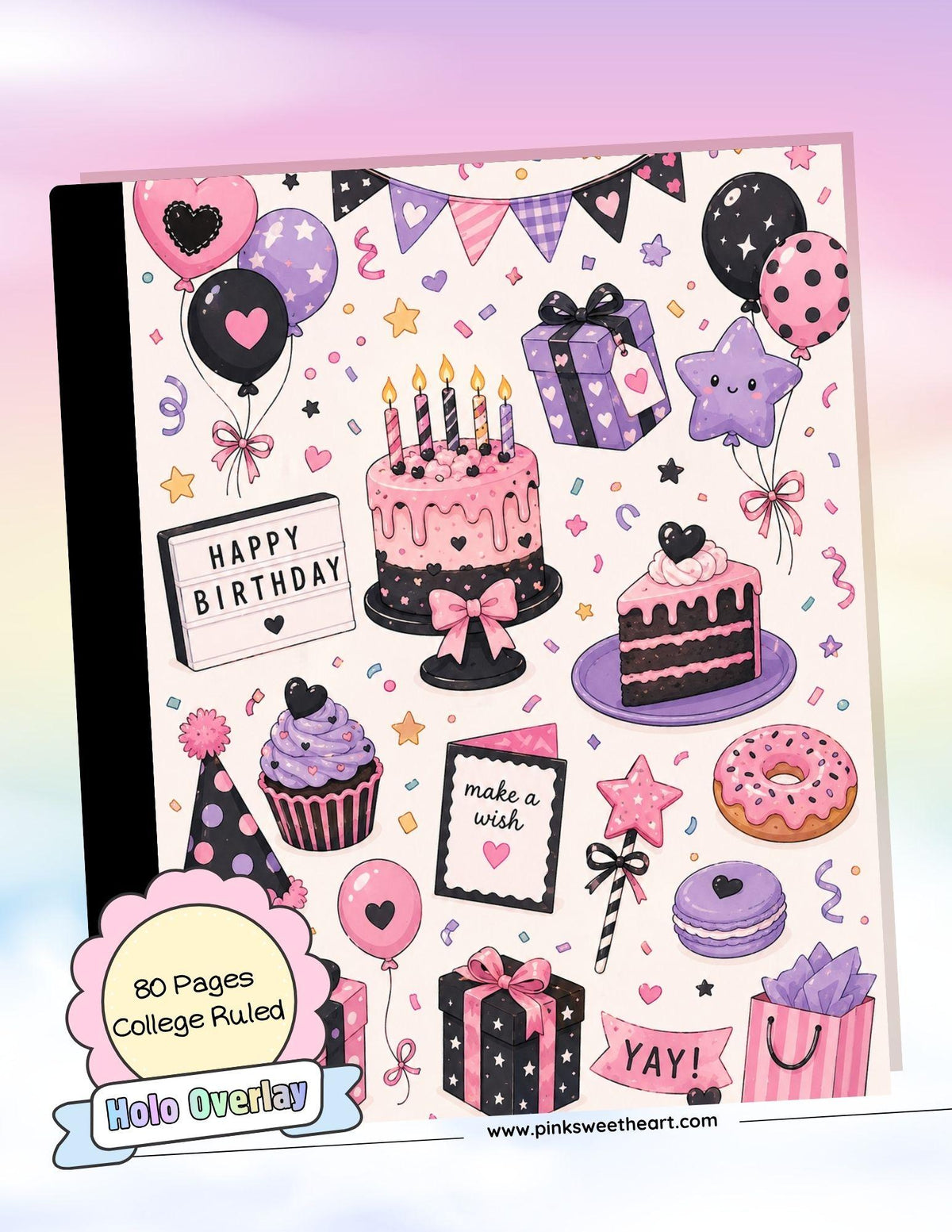 Wrapped Composition Notebook - Series 3 - Goth Birthday