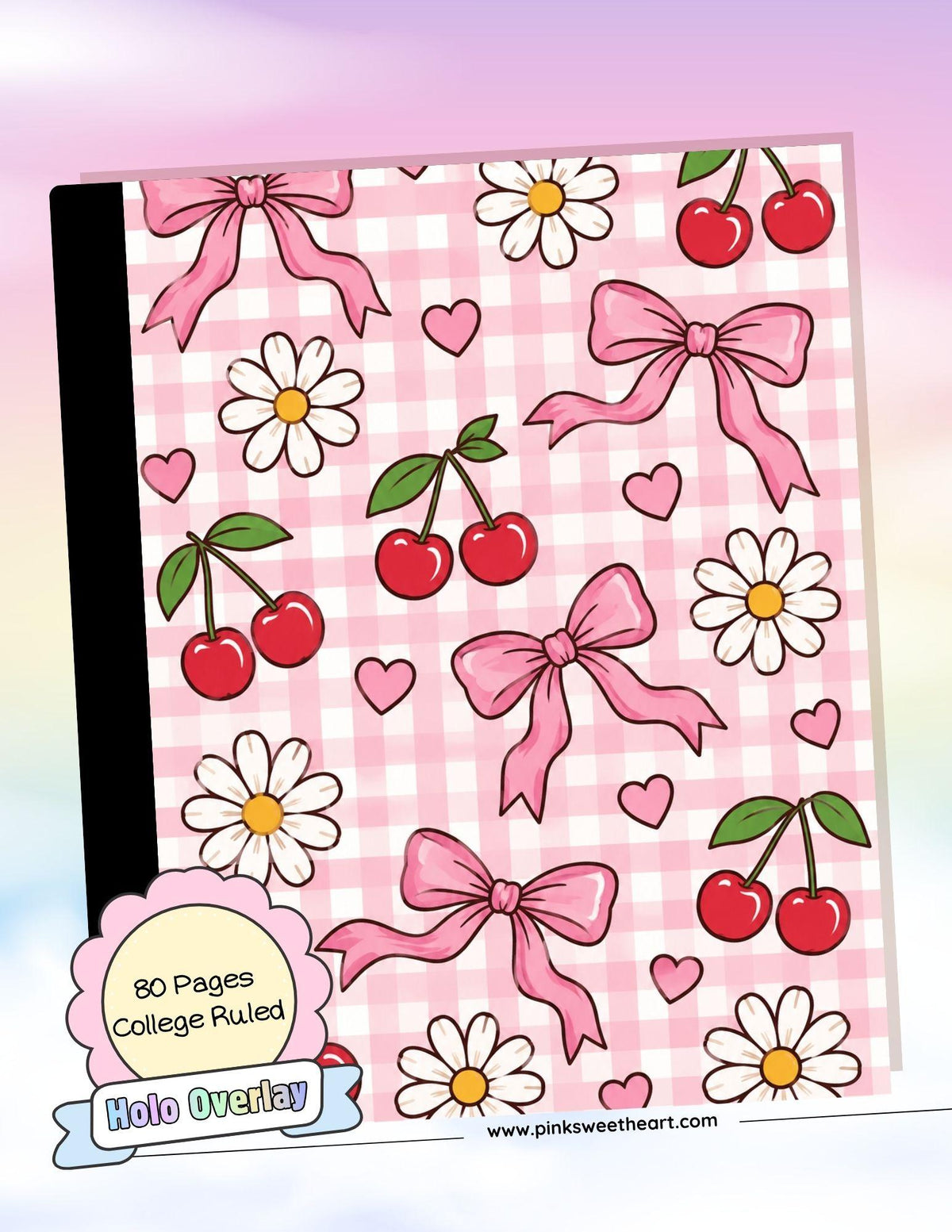 Wrapped Composition Notebook - Series 4 - Cherry Gingham