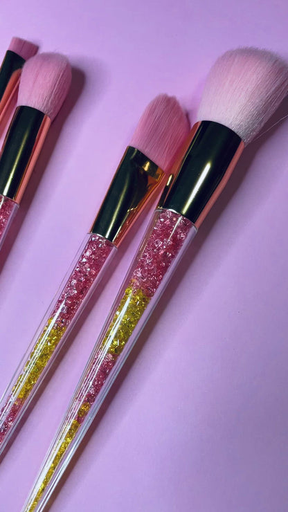 Sweet Sugar Crystals Makeup Brush Set video pink and yellow
