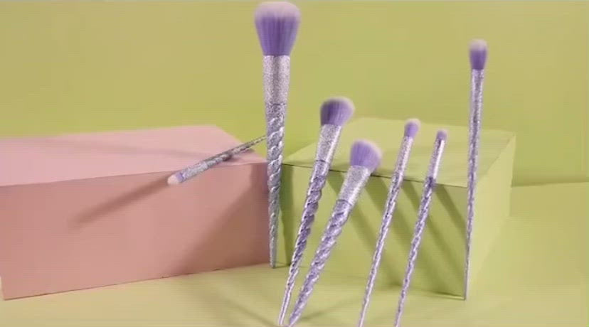 Frosted Unicorn Ombre Makeup Brush Set video